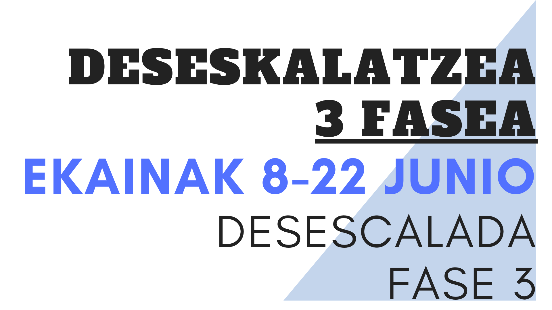 DESESKALATZEA 2 FASEA EKAINAK 8 junio DESESCALADA FASE 2