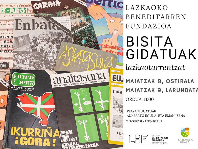 Lazkaotarrek Beneditarren Fundazioaren artxiboa ezagutzeko aukera izango dute maiatzak 8 eta 9ko bisita gidatuen bidez